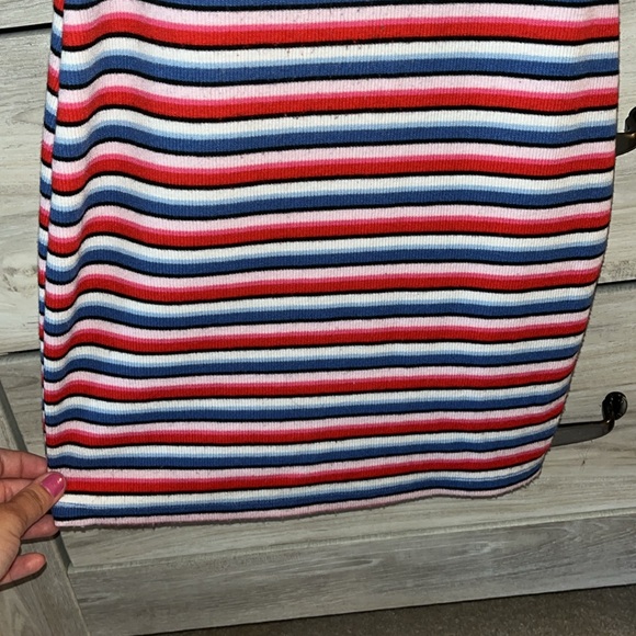 H&M (Divided) mini bodycon dress, red/white/blue/black striped size 4 - Picture 7 of 8